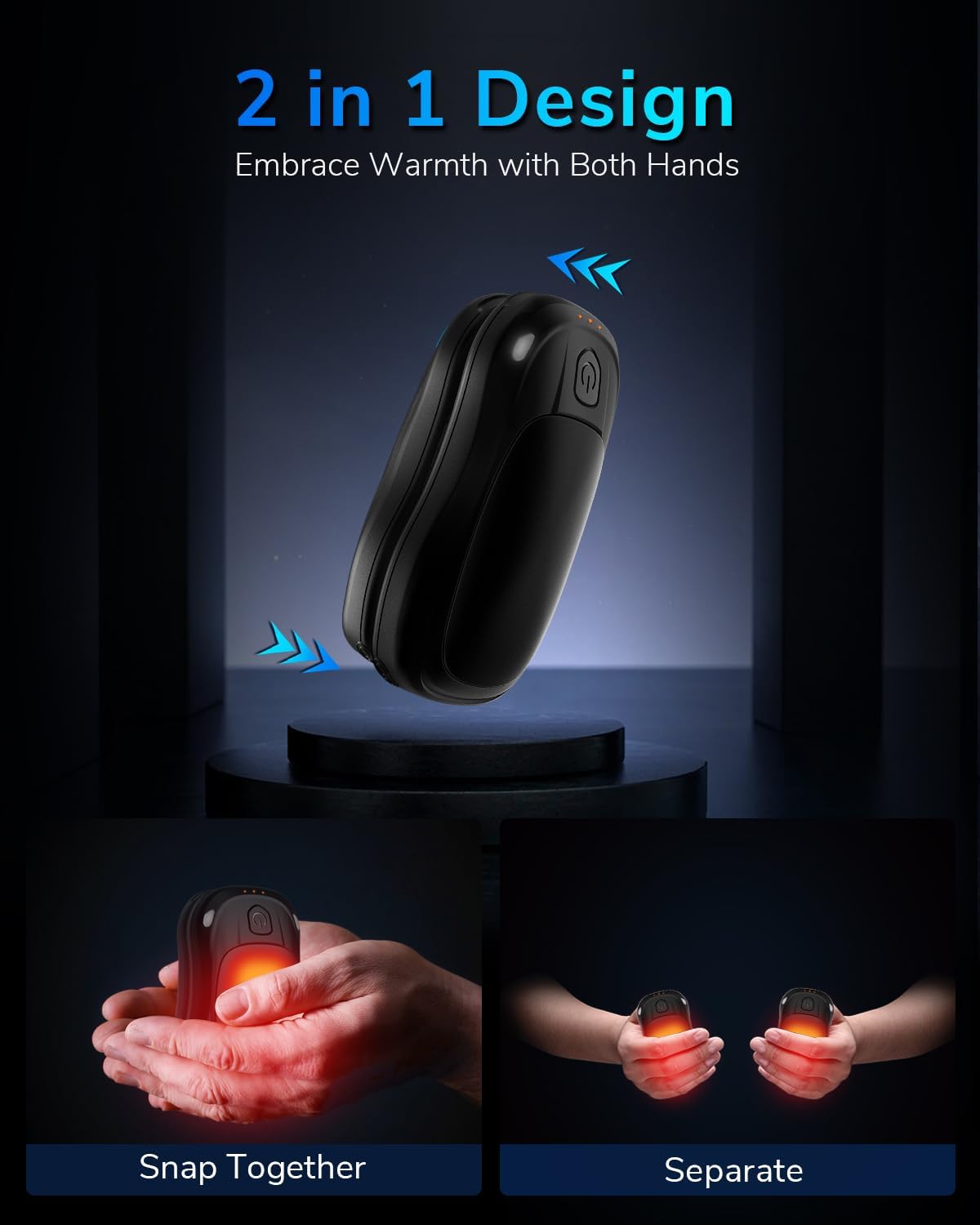 MKG Rechargeable Hand Warmers - 24-Hour Long Lasting Heat | Portable Pocket Heater for Winter Activities