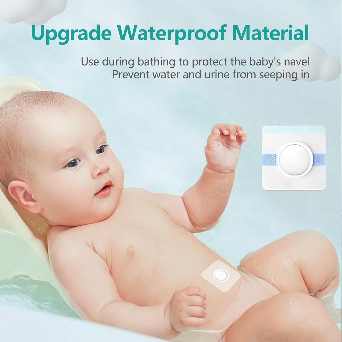 Baby Belly Navel Patches, Cotton Pads for Baby Belly Button Hernia, Infant Essentials Must Haves (14 Pieces)