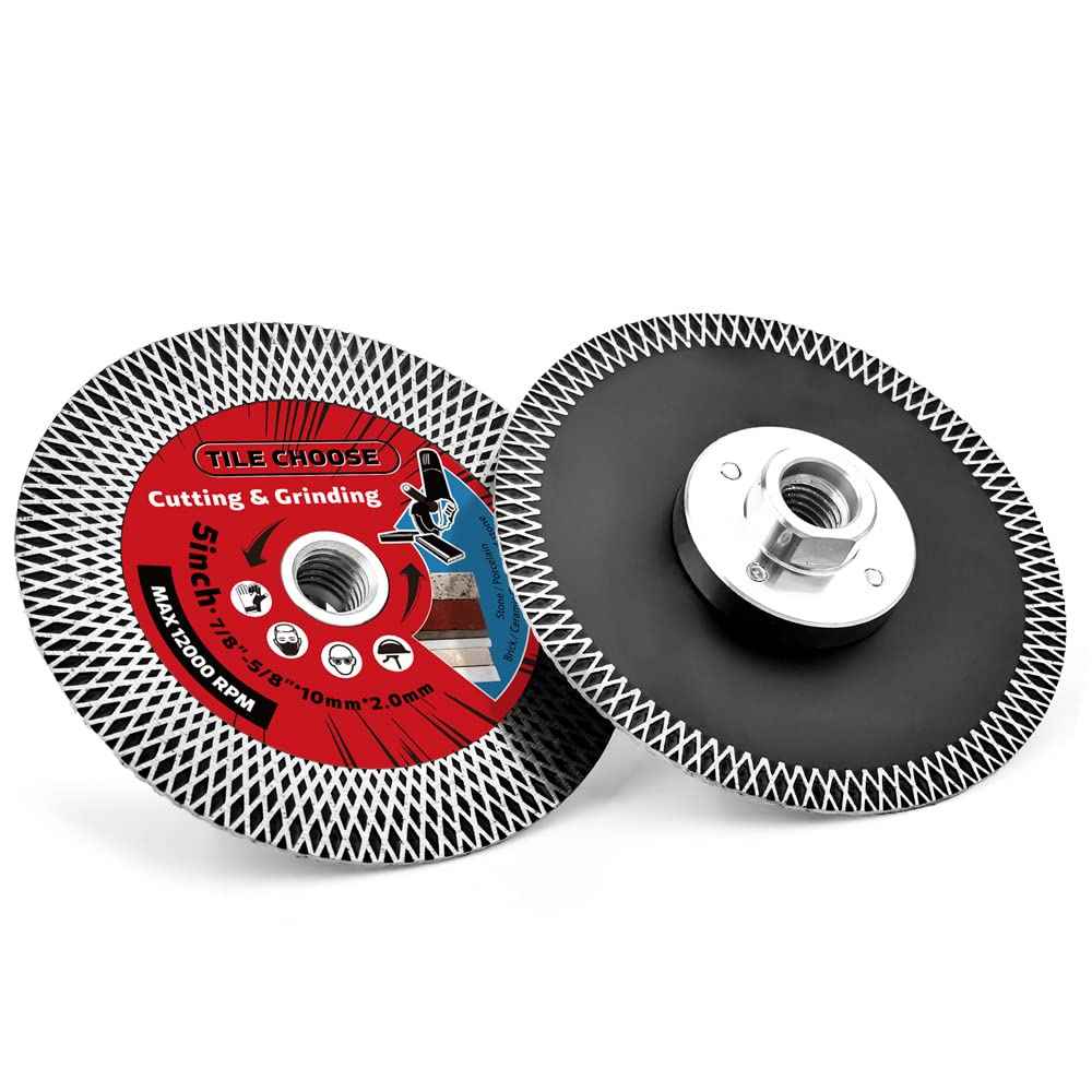 Diapro 5" Tile Turbo Saw Blade Diamond Blade with 5/8"-11 Arbor for Cutting and Grinding Porcelain Tile Granite Marble…