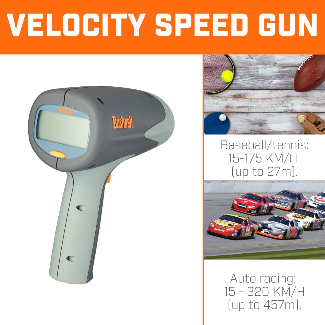 Bushnell Velocity Speed Gun - Accurate Handheld Radar for Sports,Racing,and Traffic Monitoring,Measures Up to 200 MPH with Clear LCD Display,(Pack of 6)