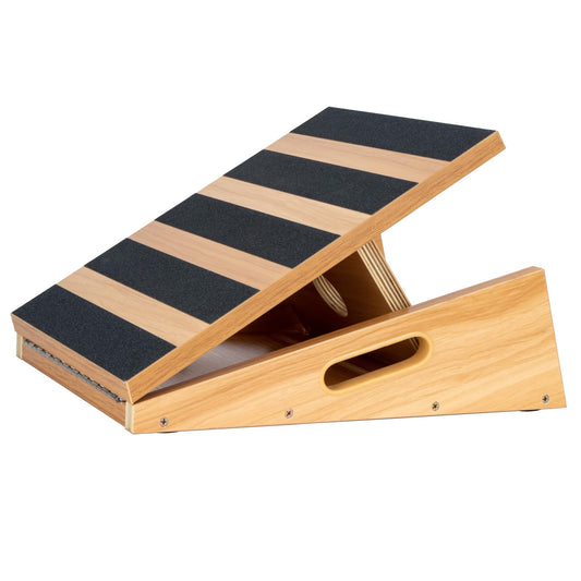 StrongTek Wooden Slant Board, 5 Adjustable Angles, 500 lb, Side Handle