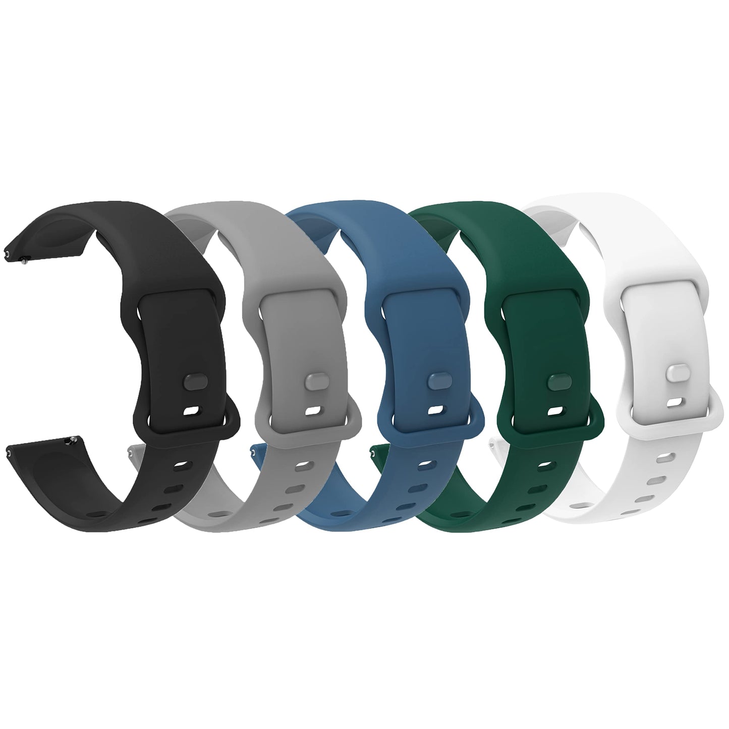 Lamshaw Compatible with Bark Watch Bands, Quick Release Classic Watch Bands Soft Silicone Bands Bracelet Sports Strap Compatible with Bark Watch 1.5 Inches (5 Pack-M)