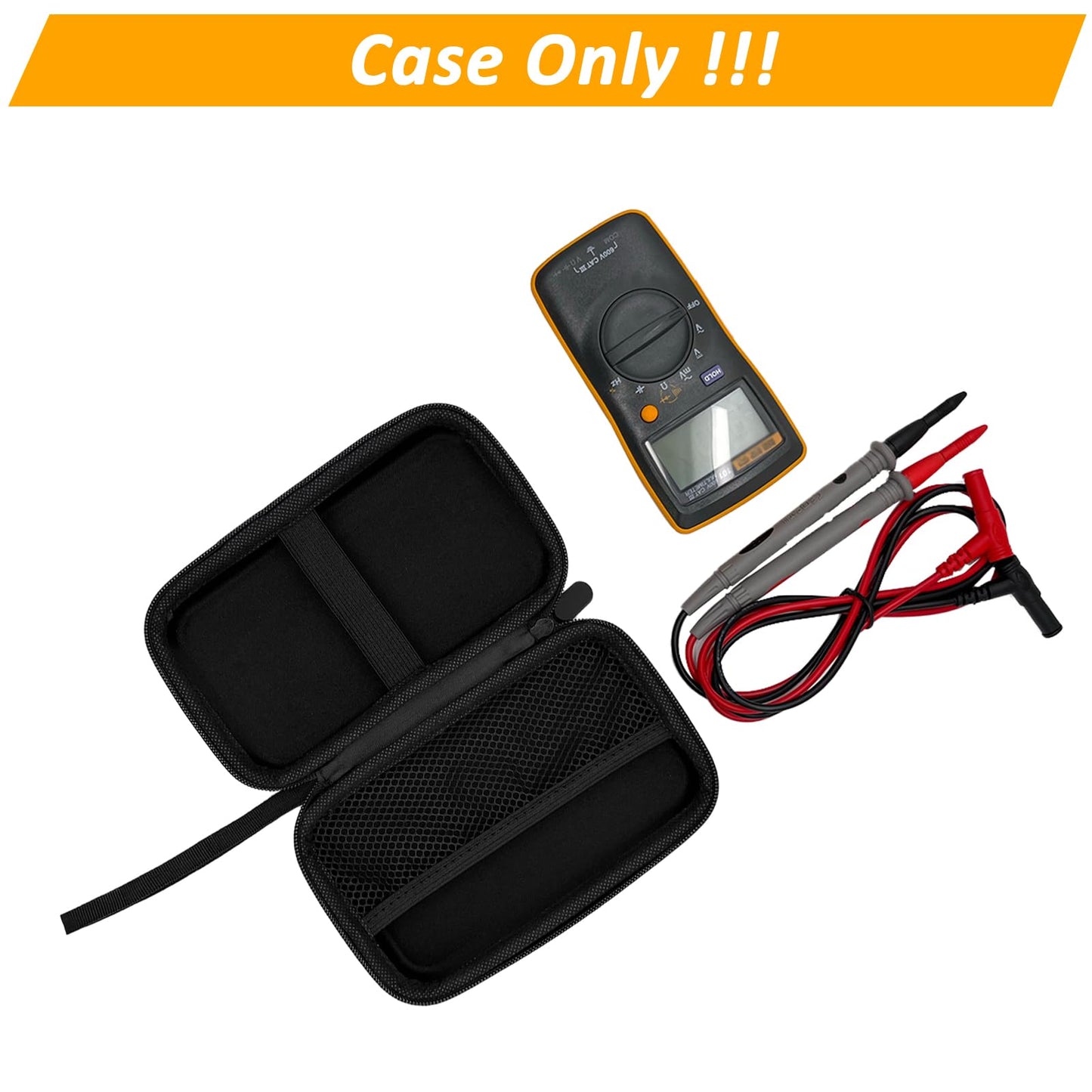 ICIMBI Case for Fluke 101/106/107 Handheld Digital Multimeter, EVA Drop-Resistant Meter Case(Case Only), Black