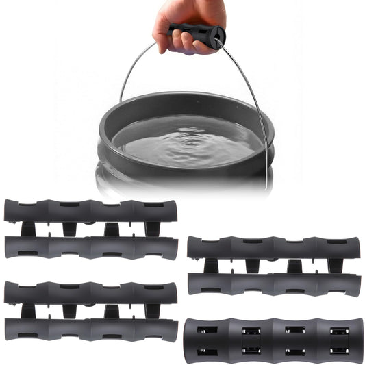 Gulfmew 4 Pack Ergonomic Replacement Bucket Handles Grip – Ergonomic Plastic Handles for 5 Gallon Buckets, Fits Construction, Gardening, Cleaning, Painting, DIY, Farming & Car Wash Use (Black)