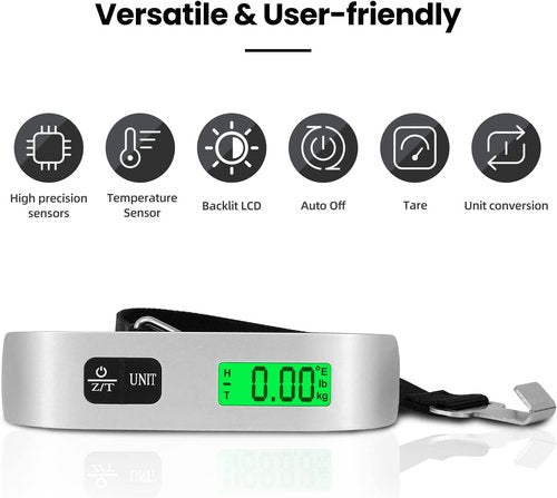 BAGAIL Digital Luggage Scale - 110lbs Capacity with Backlit LCD Display | Portable Travel Weight Scale