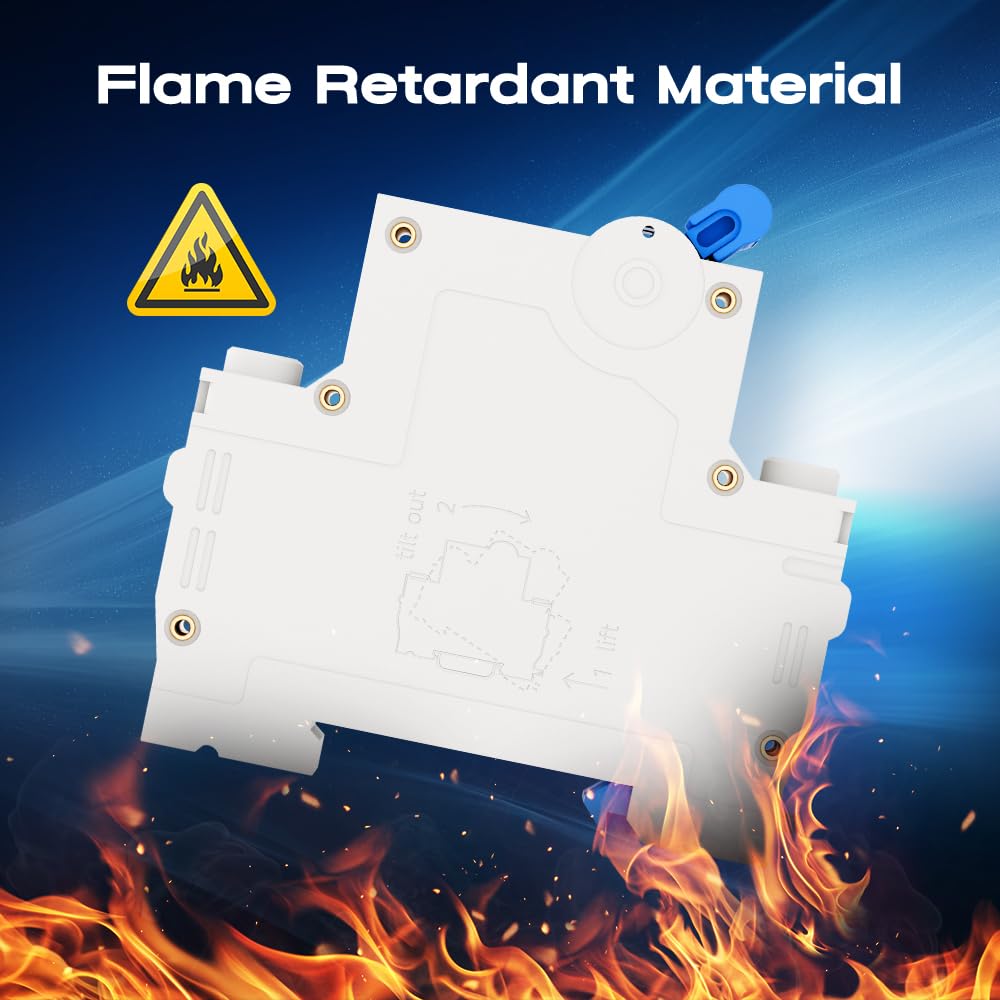 DC Miniature Circuit Breaker, 1000V 2 Pole 20 Amp Isolator for Solar PV System, Thermal Magnetic Trip DIN Rail Mount, C20 DC Disconnect Switch