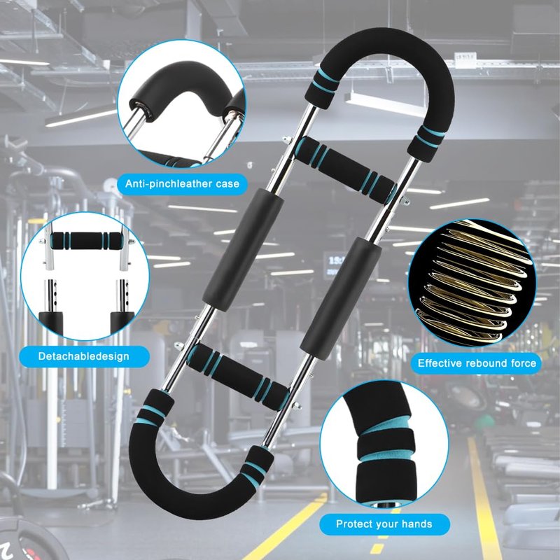 Saker Twister Arm Trainer, 40-100lb Adjustable Power Twister Bar, Arm Trainer with Chest Workout Equipment, Detachable Design Fitness Machine for Home & Gym