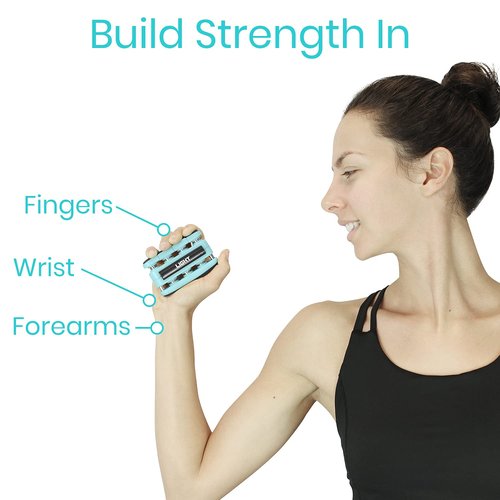 Finger Strengthener by Vive (3 Pack) Hand Grip Equipment for Guitar, Musicians, Rock Climbing & Therapy - Gripper with Exercise Guide for Strengthening Muscles