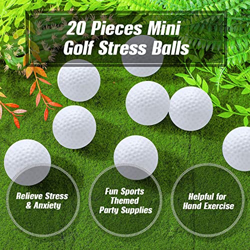 Libima 20-Pack Foam Stress Golf Balls 2.48 Inch White + Drawstring Bag - 6.3 cm