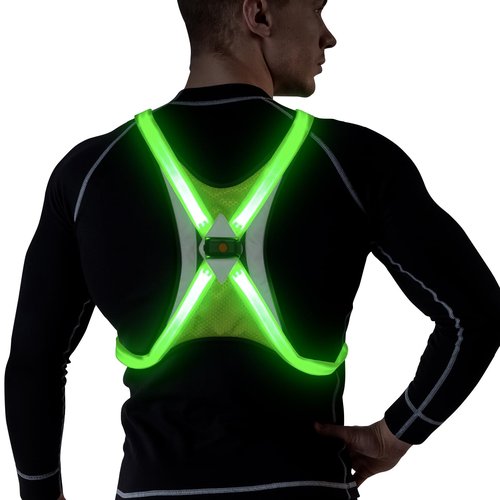 Vizbrite LED Reflective Vest, Light Up Running Vest, Rechargeable Reflective Running Gear for Walking Running Cycling at Night, Adjustable for Men Women