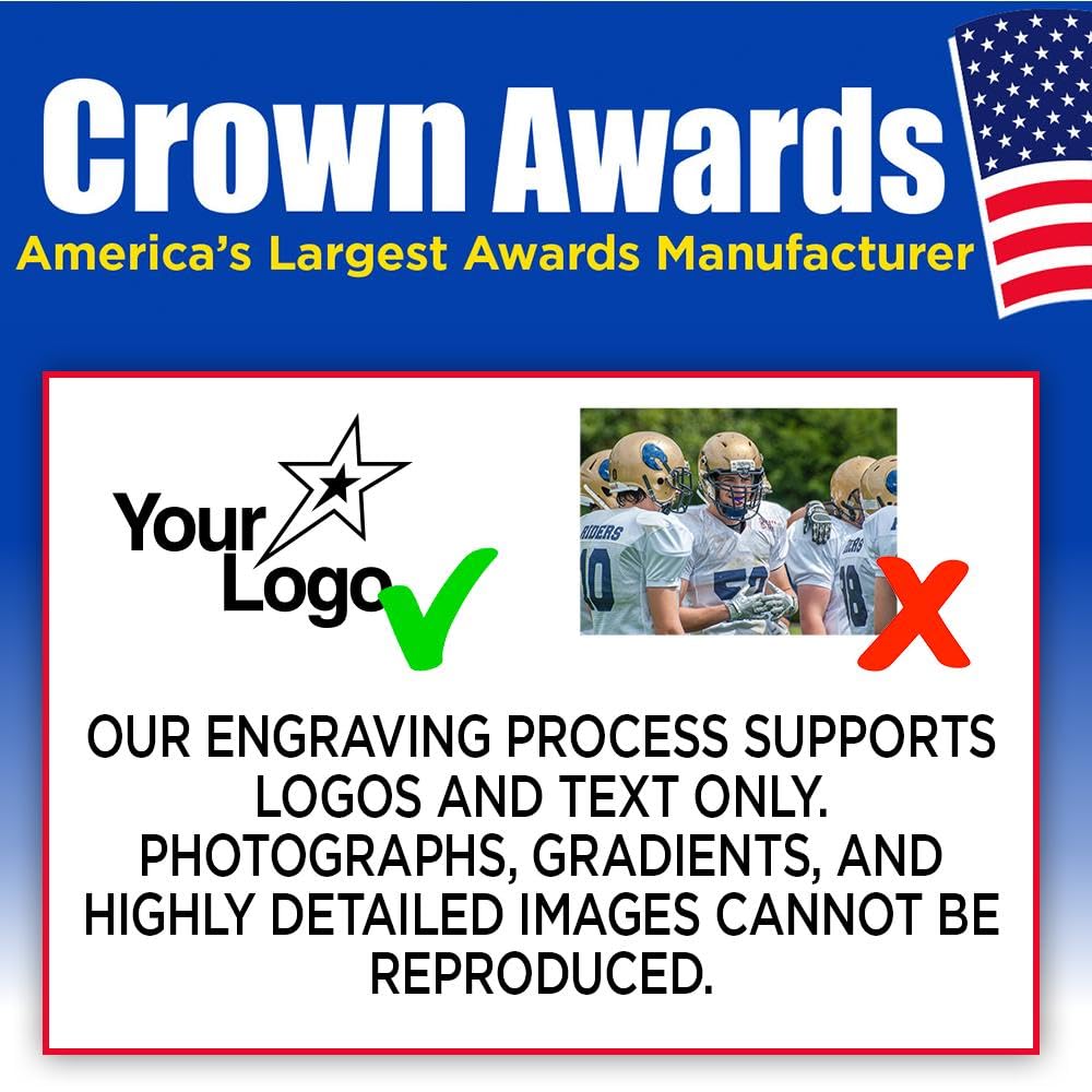 Crown Awards Custom Logo Recognition Voyage Acrylic Trophy, 11" Personalized Etch Engraved Acrylic Corporate Award