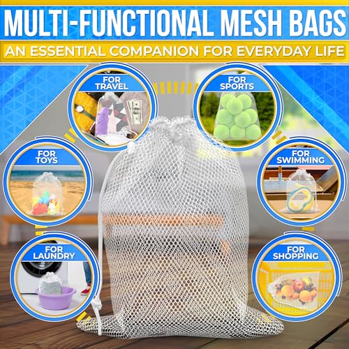 Small Mesh Drawstring Bags - 5 Pcs, 11.8 x 7.48