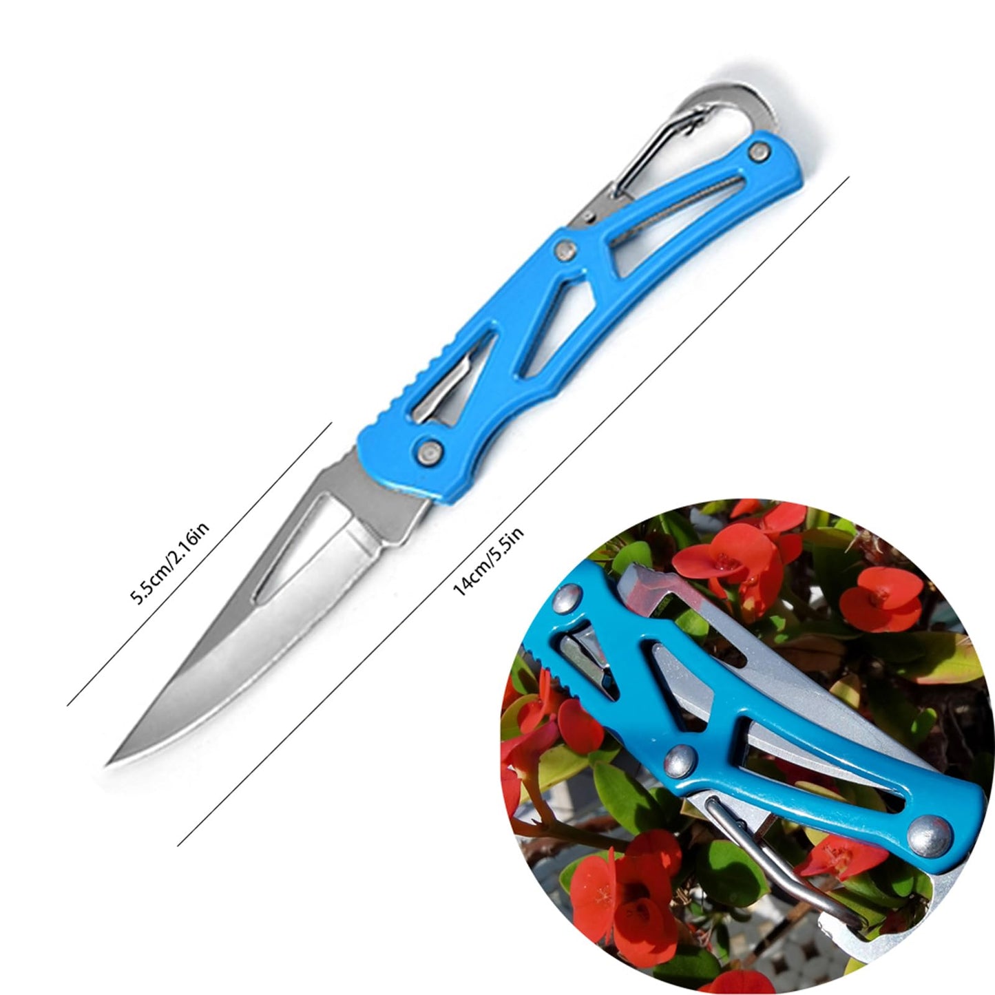 WWZJ 6 Colors Pocket Knife, Stainless Steel Folding Knife with Clip, Self-Defense Knife for Outdoor Survival, Everyday Carry and Gift