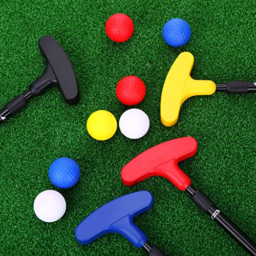 Adjustable Golf Putter Set for Kids - 4 Pack with Balls, Multicolor
