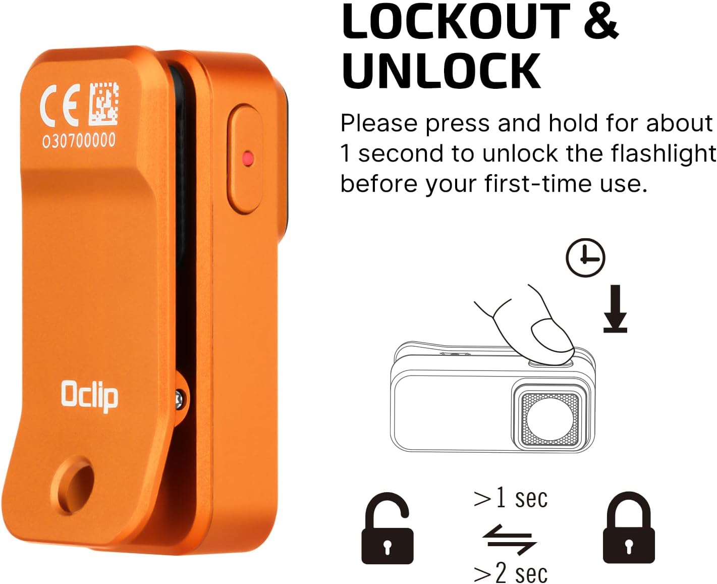 OLIGHT Oclip Rechargeable EDC Flashlight - 300 Lumens Compact Pocket Light | USB-C Charging, Magnetic Design (Orange)