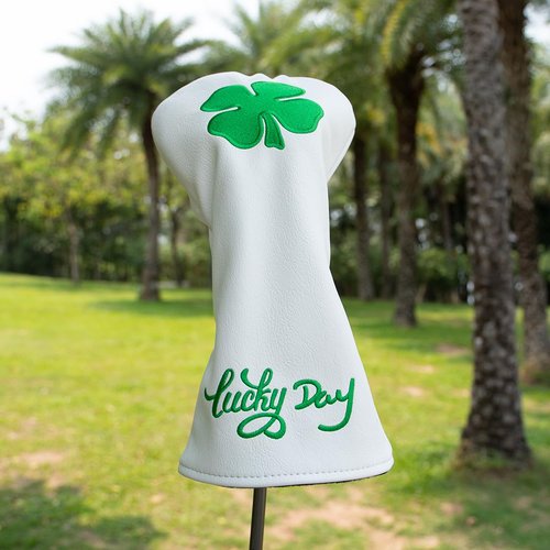 Montela Golf Club Covers Lucky Clover Golf Driver Covers Fairway Wood Head Cover Hybrid Headcover Leather 3 Wood Headcovers Golf Head Covers for Scotty Cameron Taylormade Titleist Odyssey
