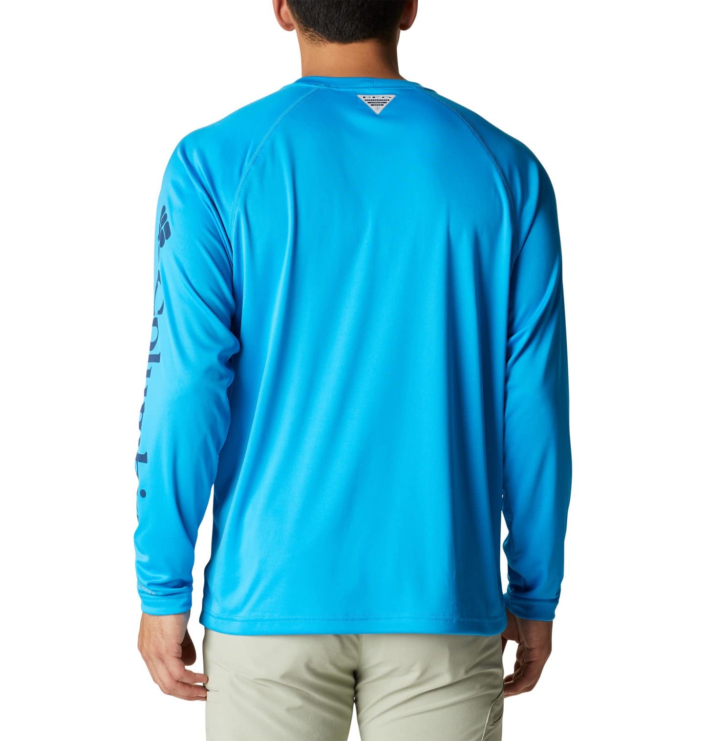 Columbia Men's Terminal Tackle Long Sleeve Shirt, Compass Blue/Carbon Logo, 3X Tall
