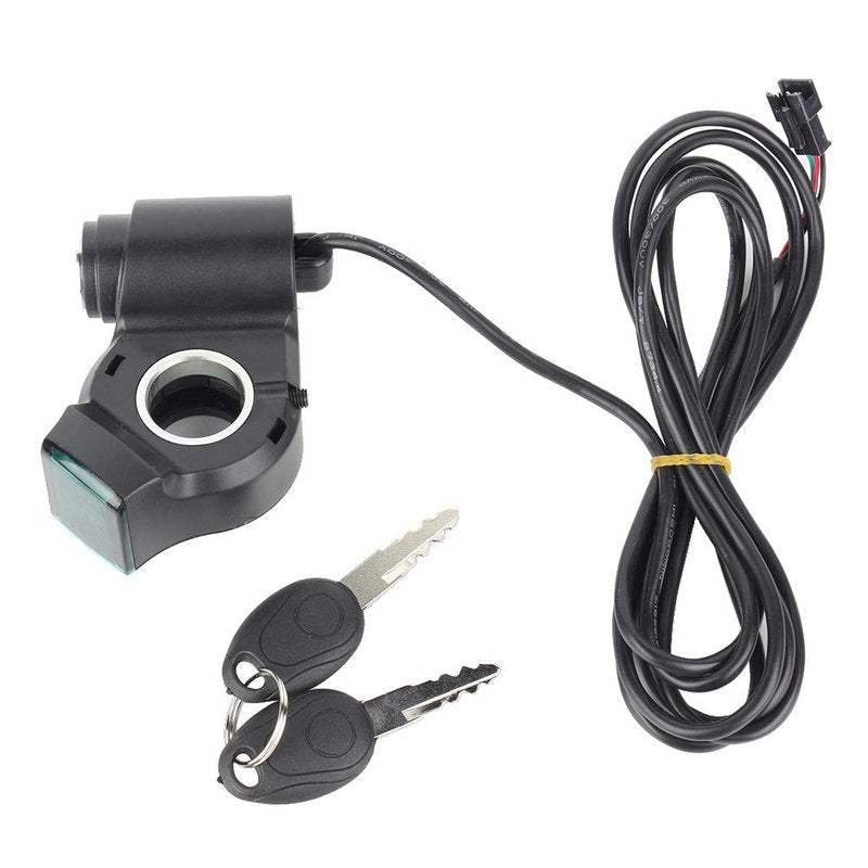 Keenso Electric Voltmeter, Portable Throttle Voltmeter with Digital Voltage Display and Lock for 12-99V Scooter Tricycle and Spare Parts