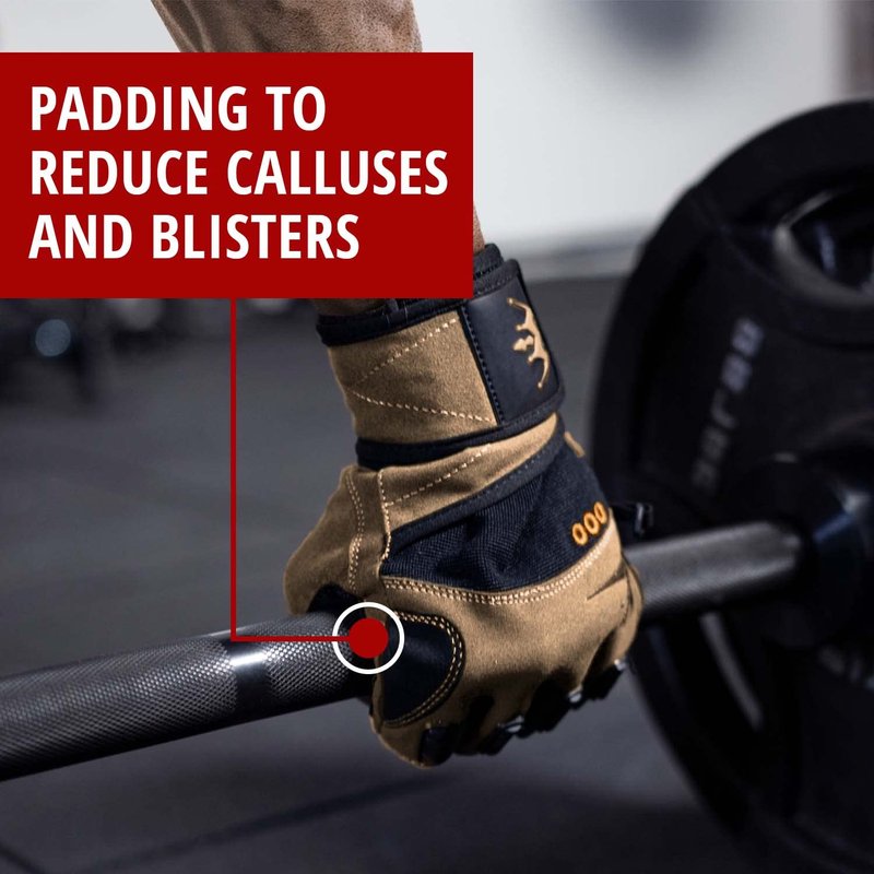 Weightlifting Gloves for Crossfit Workout Training - Fitness Gym Bodybuilding Gloves for Men or Women - Best for Heavy Weight Lifting Exercise Integrated Full Wrist Support Wraps (Desert Tan, M)