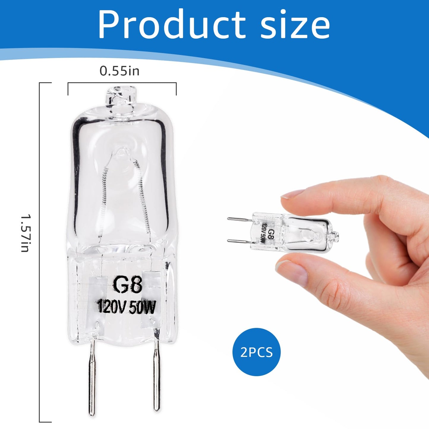 Norward for LG 6912A40002J Microwave Lamp Halogen Light Bulb Compatible with LG Kenmore LMV2031ST LMV2031BD 83543, 120V 50W G8 Microwave Light Bulb Replace 2025028 AH3610037 EA3610037 PS3610037, 2Pcs