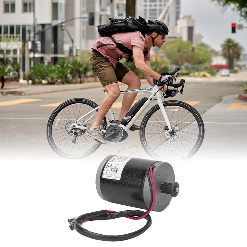 Joyzan Wheel Brush Motor, DC 24V 100W High Speed Aluminum Alloy Pulley Synchronizing Electric Small Brushed Gear Controller Metal Belt Accessory for Mini E Bike Scooter Quad Go Cart ATV Bicycle 6812