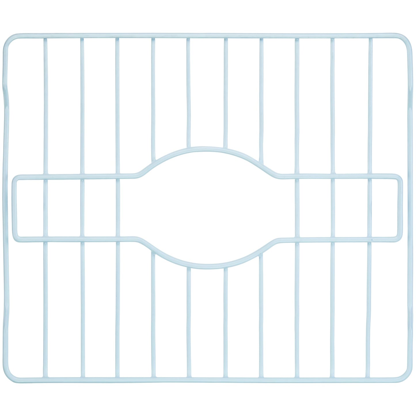 DecorRack Sink Protector for Kitchen Sink, 16" x 13" Metal Dish Drying Rack, Grate with Center Drain, Protects from Stains, Scratches, Dishwasher Safe, Large Size (1 Pack, White)