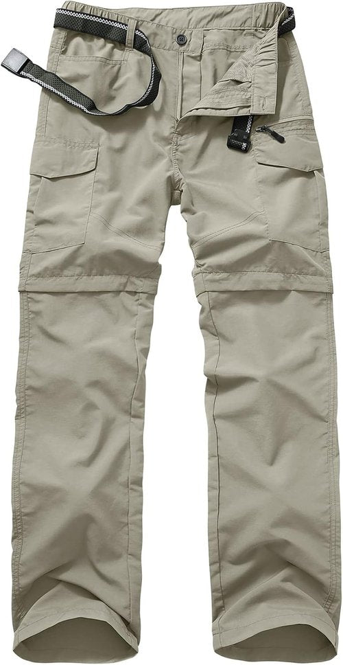 Jessie Kidden Men's Quick-Dry Convertible Hiking Pants - Lightweight Travel & Fishing | 32 Light Apricot