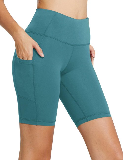 Baleaf Women's High Waist Biker Shorts - 8"/5"/3" Spandex Workout Shorts with Pockets for Yoga & Running