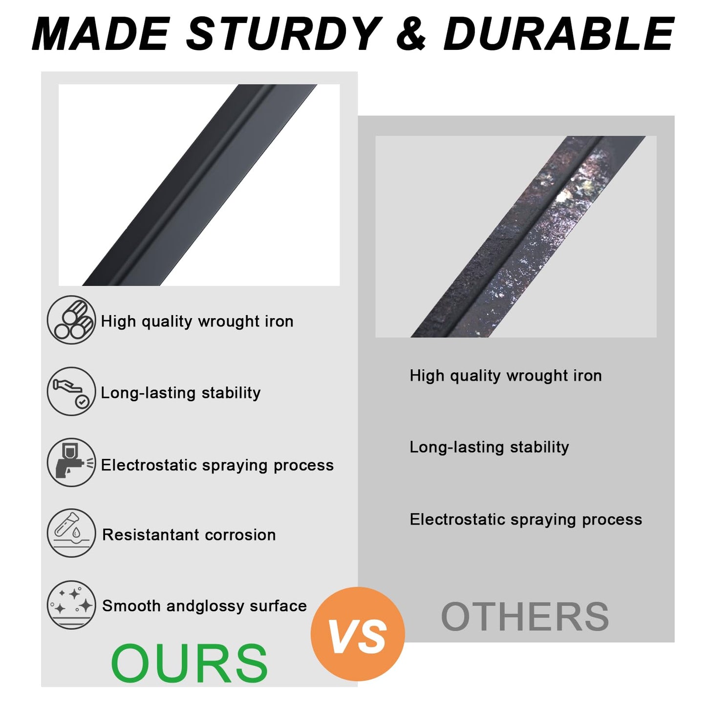 20Pack Wrought Iron Plain Balusters 1/2 Inch x 44 Inch Square Stairs Baluster Deck Balusters Plain Bar Balusters Iron Stairing Balusters Hollow Satins for Indoor Stairs Black