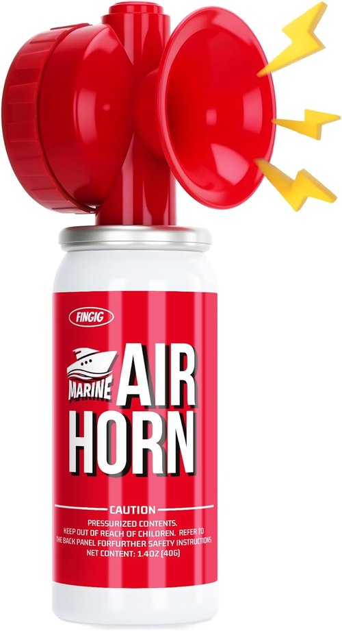 Fingig Air Horn - Loud Mini Safety Horn for Sports Events | 1.4oz Compressed Air - Red