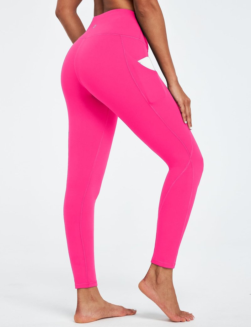 Ewedoos Leggings with Pockets for Women High Waisted Athletic Workout Compression Leggings Tummy Control Yoga Pants Women Hot Pink