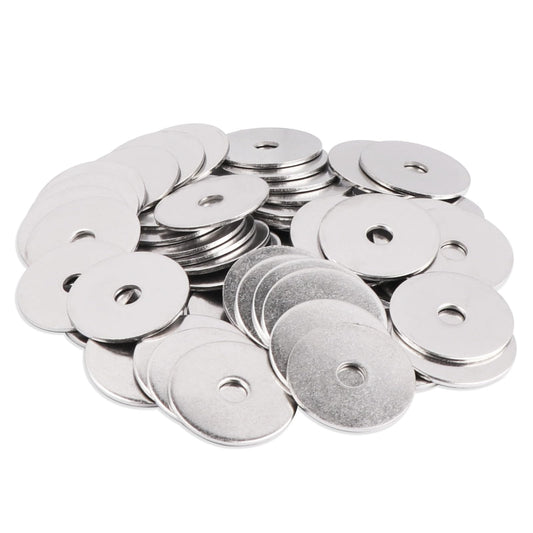 50PCS 1/4" x 1-1/4" Fender Washers, 18-8(304) Stainless Steel Flat Fender Washer, 1/4" ID x 1-1/4" OD, 0.06'' Thick