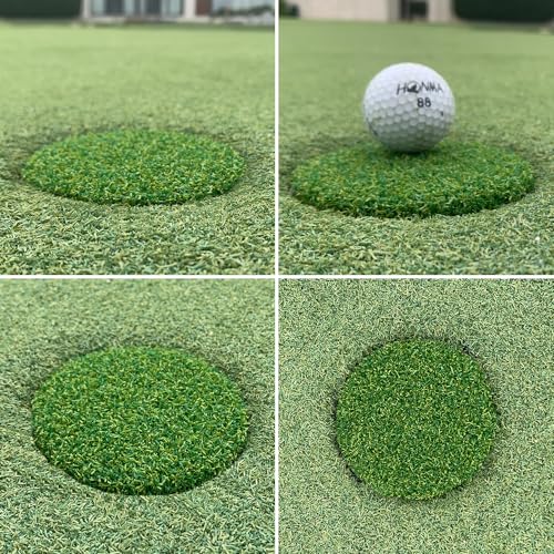 Golf Hole Cup Covers 2 Pack for Putting Green Protection Stainless Steel & Lawn Design