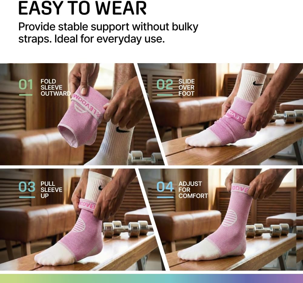 Modvel Ankle Brace - Compression Sleeve for Sprained Ankle & Achilles Tendonitis | Unisex Support