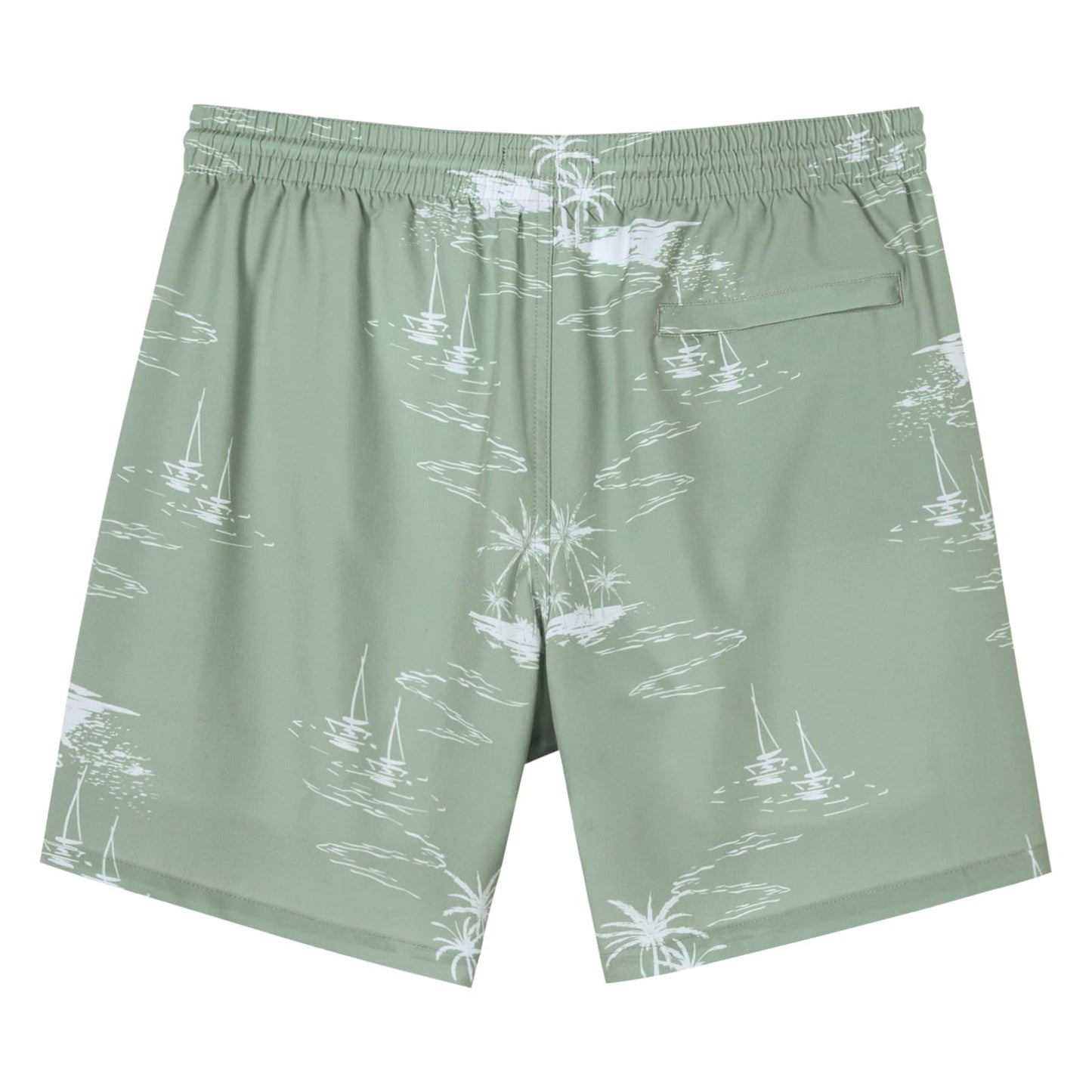 SURF CUZ Mens Swim Trunks with Compression Liner Quick Dry Swim Shorts 7" Swimming Trunks Stretch Bathing Suit 7 Inch,Coconut Island,XS