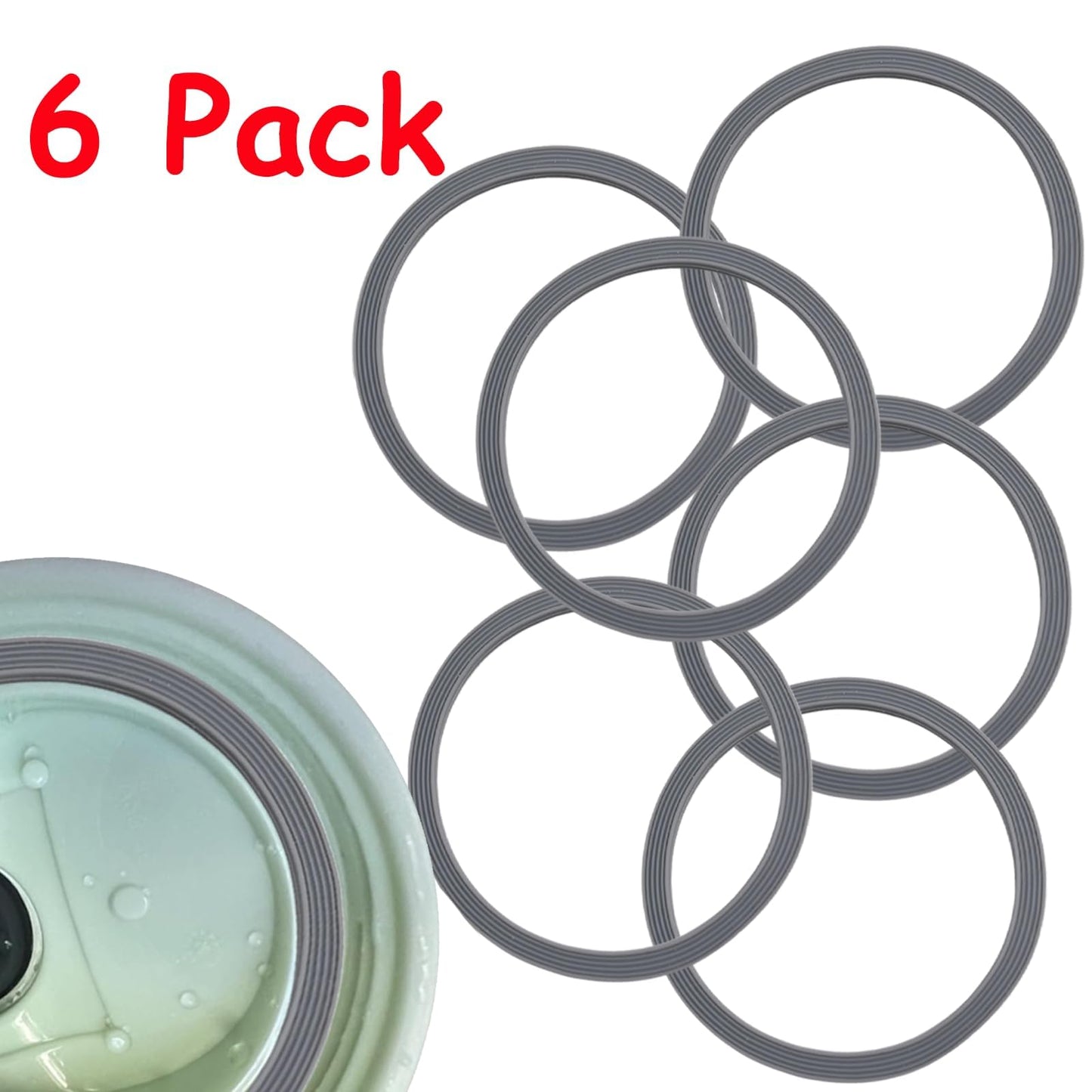 6 Pack Water Bottle Gasket Replacement for Owala FreeSip 19/24/32/40oz,Silicone Lid Seal O Ring,Sealing Gaskets Replacement Accessories Compatible with Owala FreeSip Stainless Steel Cup(Grey)