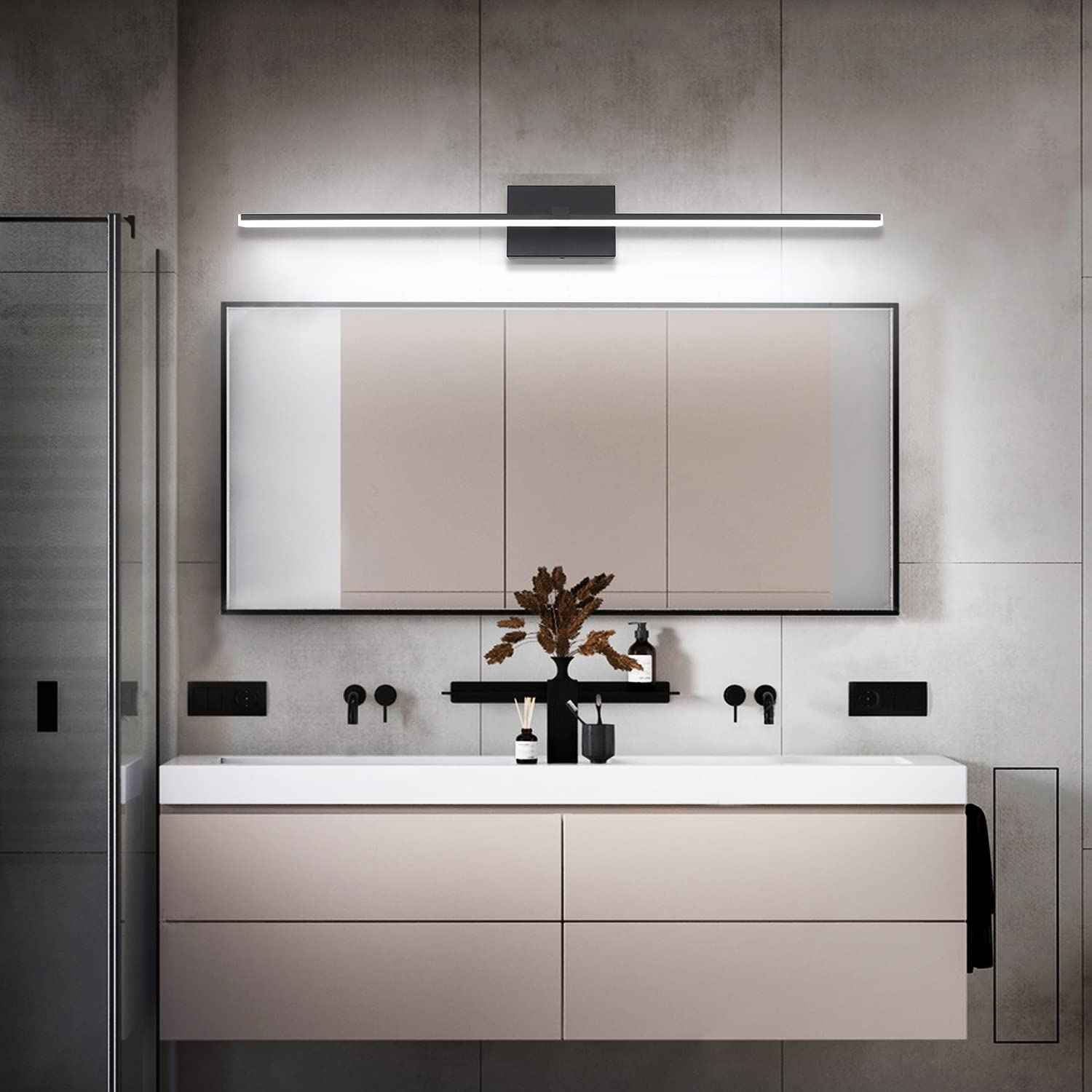 ZUZITO Modern LED Dimmable Vanity Light 40 inch Matte Black Bathroom Wall Lighting Fixtures