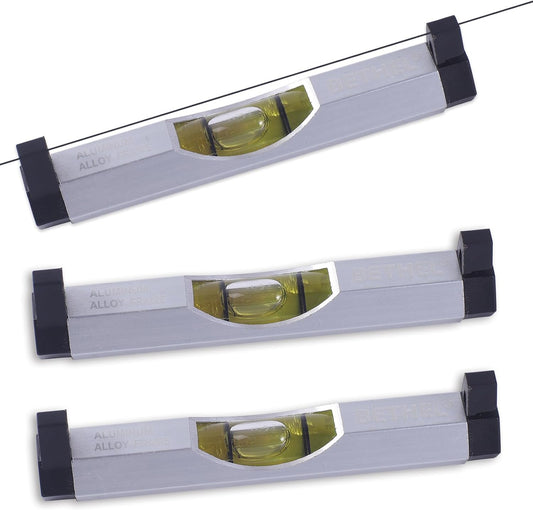 BETHEL 3 Packs Bubble Line Level String Tools, Aluminum Mini Leveler for Construction, Engineering, Camping, DIY Projects