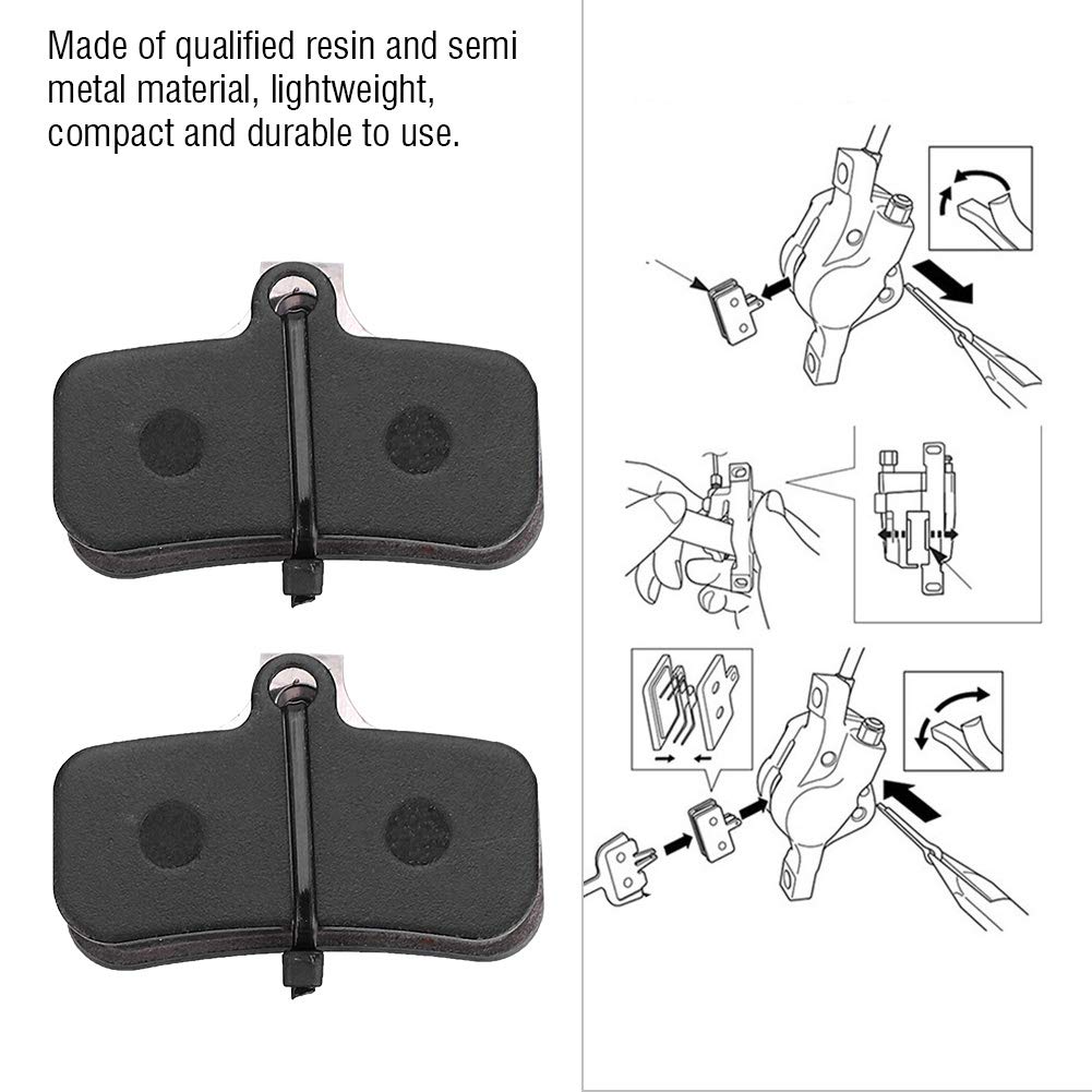 Bike Disc Brake Pads, 4 Pairs Resin Semi Metal Bicycle Disc Brake Pads Bike Brake Parts Brake Pad Set