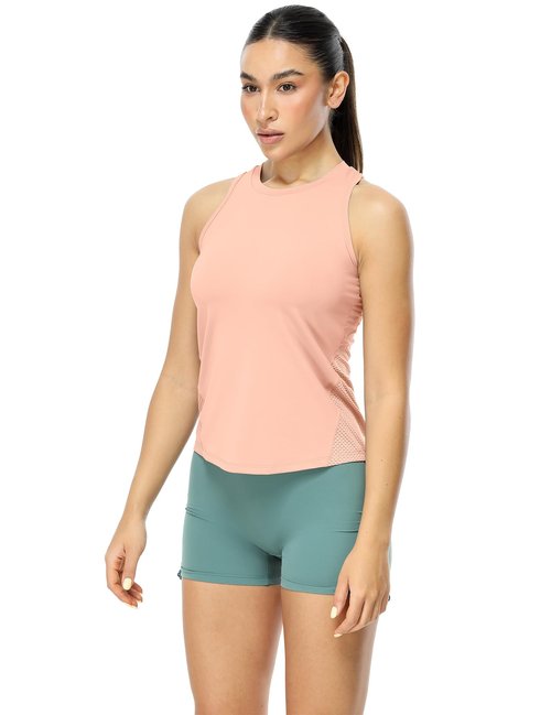 icyzone High Neck Workout Tank Tops for Women, Cool Feeling Gym Athletic Yoga Exercise Running Quick Dry Sports Shirts (Pink, S)