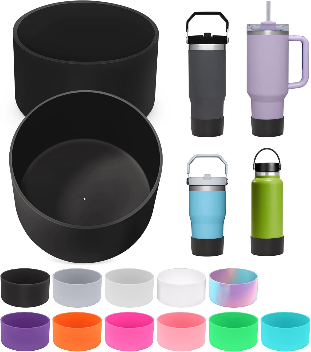 PICcircuit Silicone Bottoms for Stanley Boot | 2PCS for Quencher & Hydro Flask Tumblers - Scratch & Noise Protection