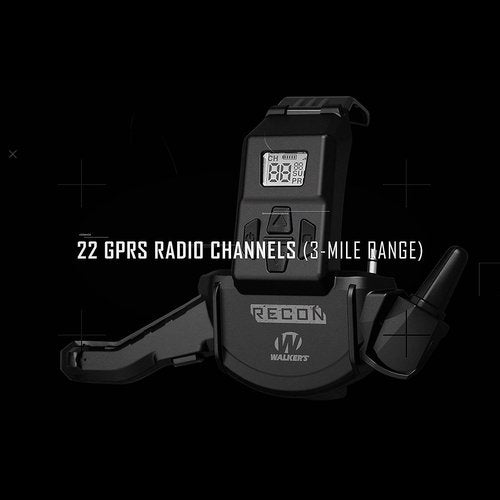 Walker's Recon Walkie-Talkie Hybrid Comms| Bluetooth GPRS Wireless 3-Mile Distance Range Shooting Outdoor Communicator for Recon Shooting Muffs, 3 AAA Batteries Included