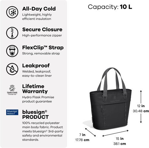 Hydro Flask Insulated Tote Bag - 10L Capacity for Ultimate Cold Storage - Capri Blue