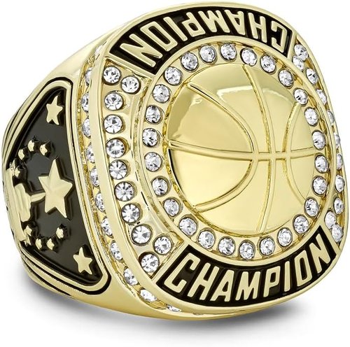 Express Medals Gold Basketball Champion Rings - 12 Pack Trophy Awards for Winners & Tournaments