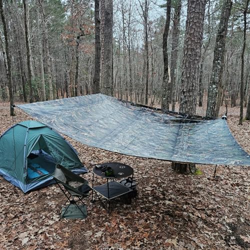 6ft x 8ft Tree Camo Heavy Duty Waterproof Tarp Cover 9 Mil for Outdoor Camping & Hunting