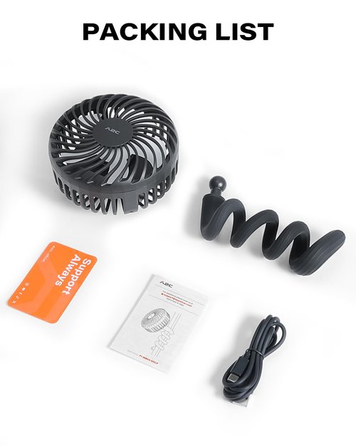 A2C Golf Cart Fan Rechargeable – 3-Speed, 360° Adjustable Gooseneck | 4000mAh Battery | Compatible with Golf Carts & Push/Pull Carts