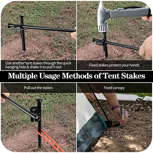 8-Inch Heavy Duty Forged Steel Tent Stakes - 8 Pack with Storage Bag