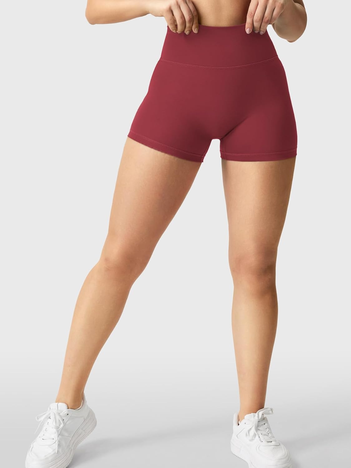 YEOREO Women's Biker Shorts - High Waist No Front Seam | Elysina Style for Gym & Yoga, 2.5" Length