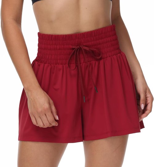 Blaosn Athletic Shorts for Women - High Waist Gym Workout Skort with Pocket | Casual Summer Style