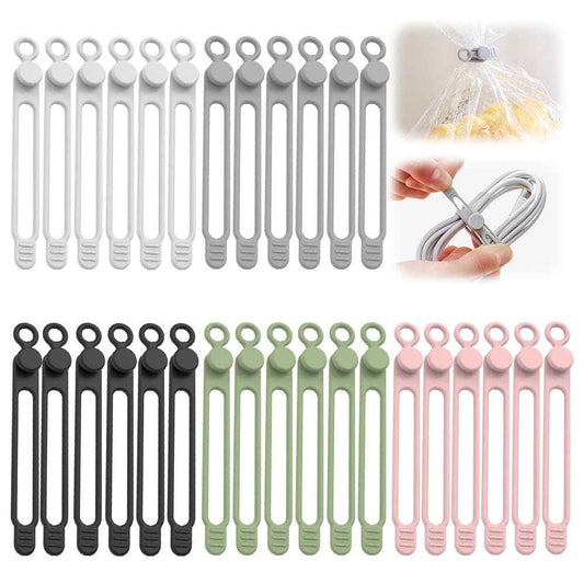 30pcs Data Cable Organizer, 2025 New Silicone Cable Ties Cable Management Organizer, 106mm Reusable Cord Organizer, Colorful Wire Organizers for Cords (30)